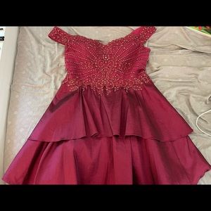 GREAT CONDINTION - Slightly worn red sequined homecoming dress. SIZE - 13